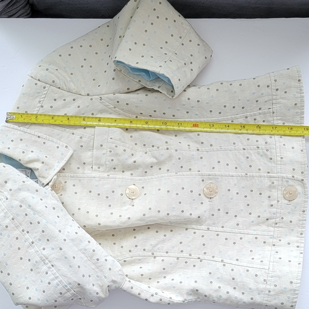 Talbots Jacket Cream with Polka Dot Detail. - Picture 7 of 12